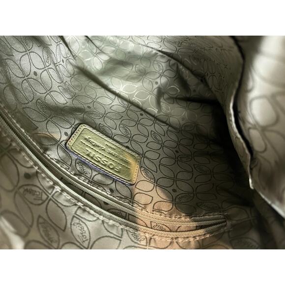 y2k Fossil Lime Green Leather Shoulder Crossbody Bag Womens Purse - Picture 9 of 10